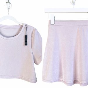 SET Swim Terry Skirt & Terry Baby Tee Lilac Purple Size Small Limited Edition